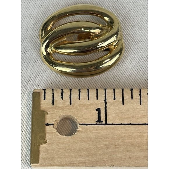 Vintage Gold Tone Shoe Clips Swirls Metal Marked S.G. DOR - Picture 7 of 7